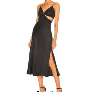 JONATHAN SIMKHAI STANDARD - Eliza Essentials Cutout Slip Dress. S Black.